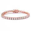 4mm VVS Moissanite Tennis Bracelet Rose Gold