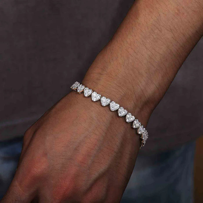 VVS Moissanite Heart Tennis Bracelet