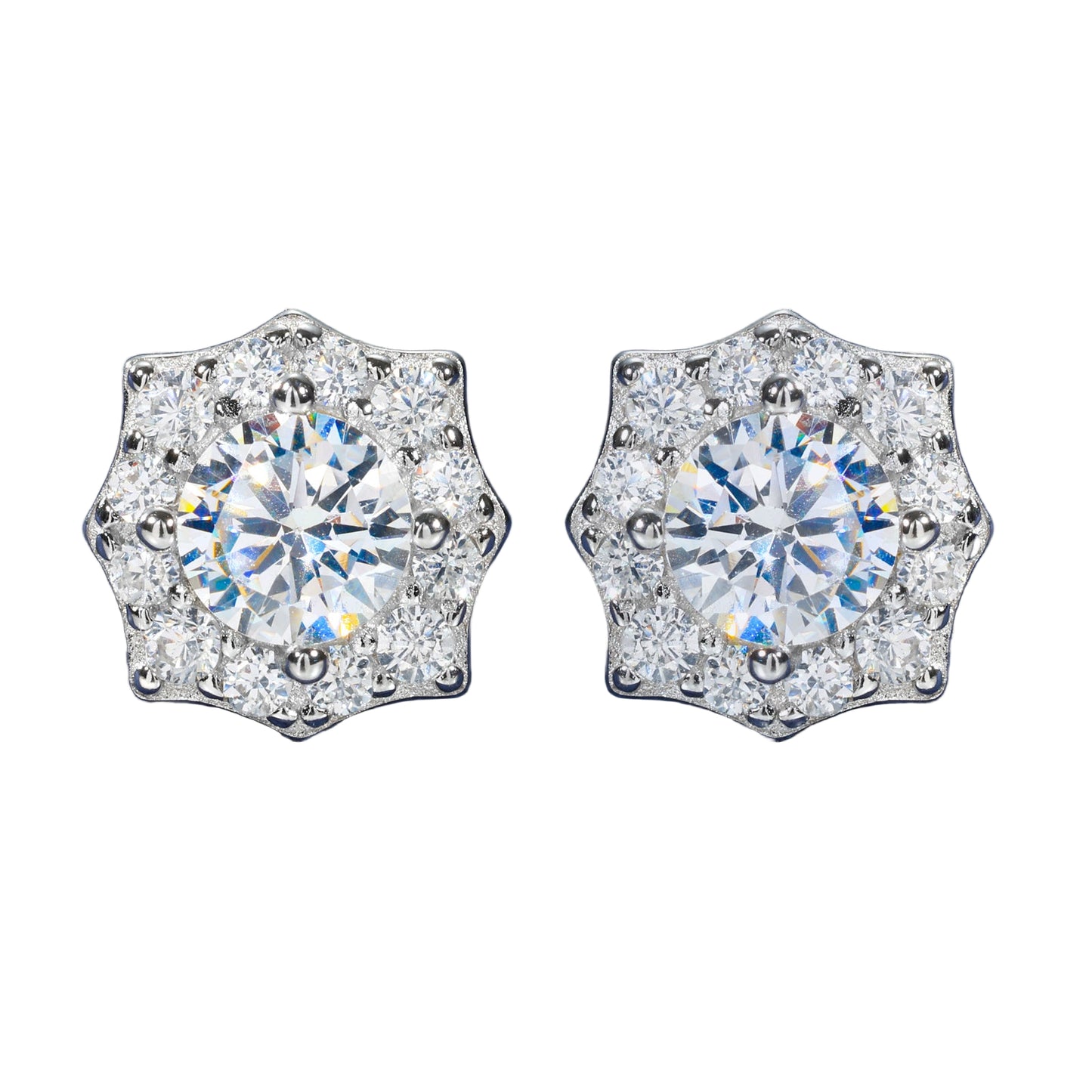 Moissanite Round Earrings