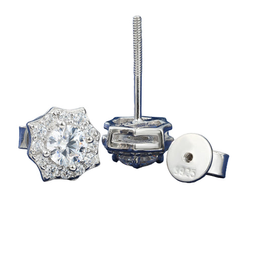Moissanite Round Earrings