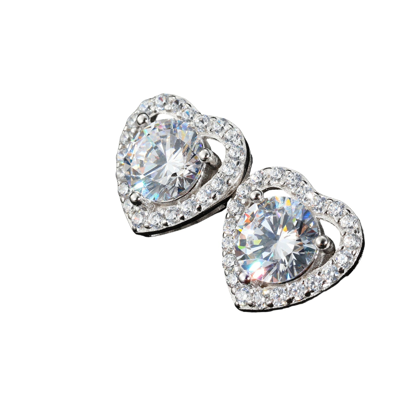 Moissanite Heart Earrings