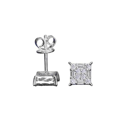 Moissanite Square Shaped Stud Earrings