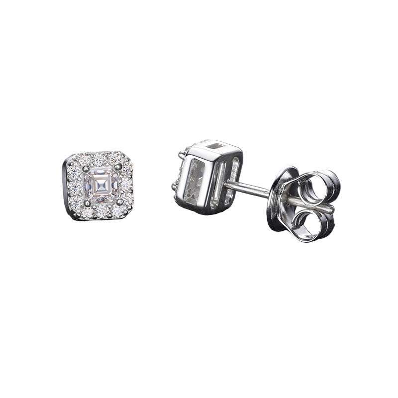 Moissanite Square Stud Earrings