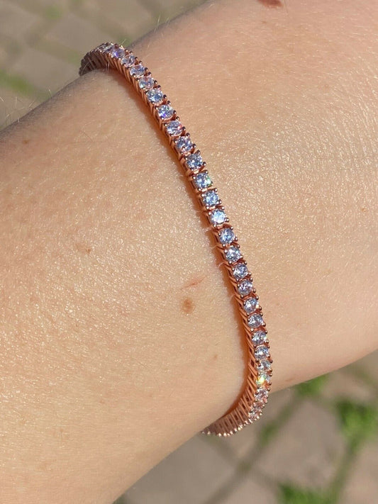 2mm VVS Moissanite Tennis Bracelet Rose Gold