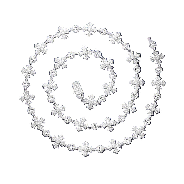 Moissanite Cross Link Chain Necklace