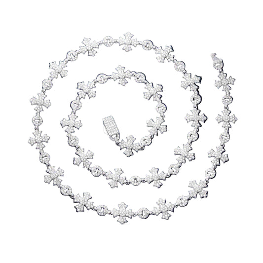 Moissanite Cross Link Chain Necklace