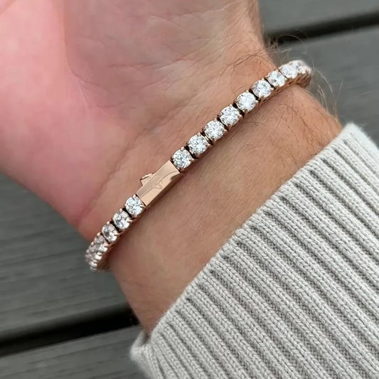 4mm VVS Moissanite Tennis Bracelet Rose Gold