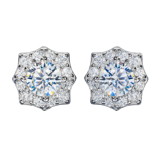 Moissanite Round Earrings