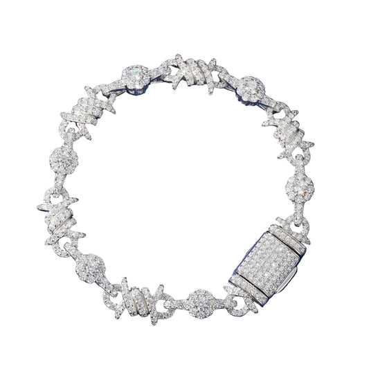 VVS Moissanite Iced Out Thorns Link Bracelet