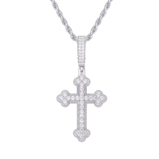 VVS Moissanite Iris Cross Pendant