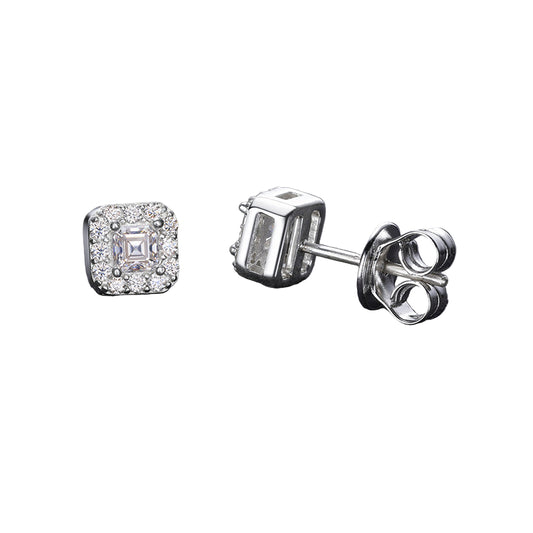 Moissanite Square Stud Earrings