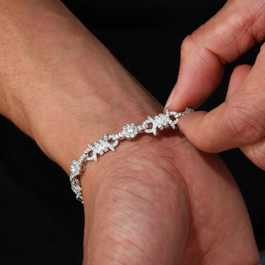 VVS Moissanite Iced Out Thorns Link Bracelet