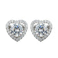 Moissanite Heart Earrings