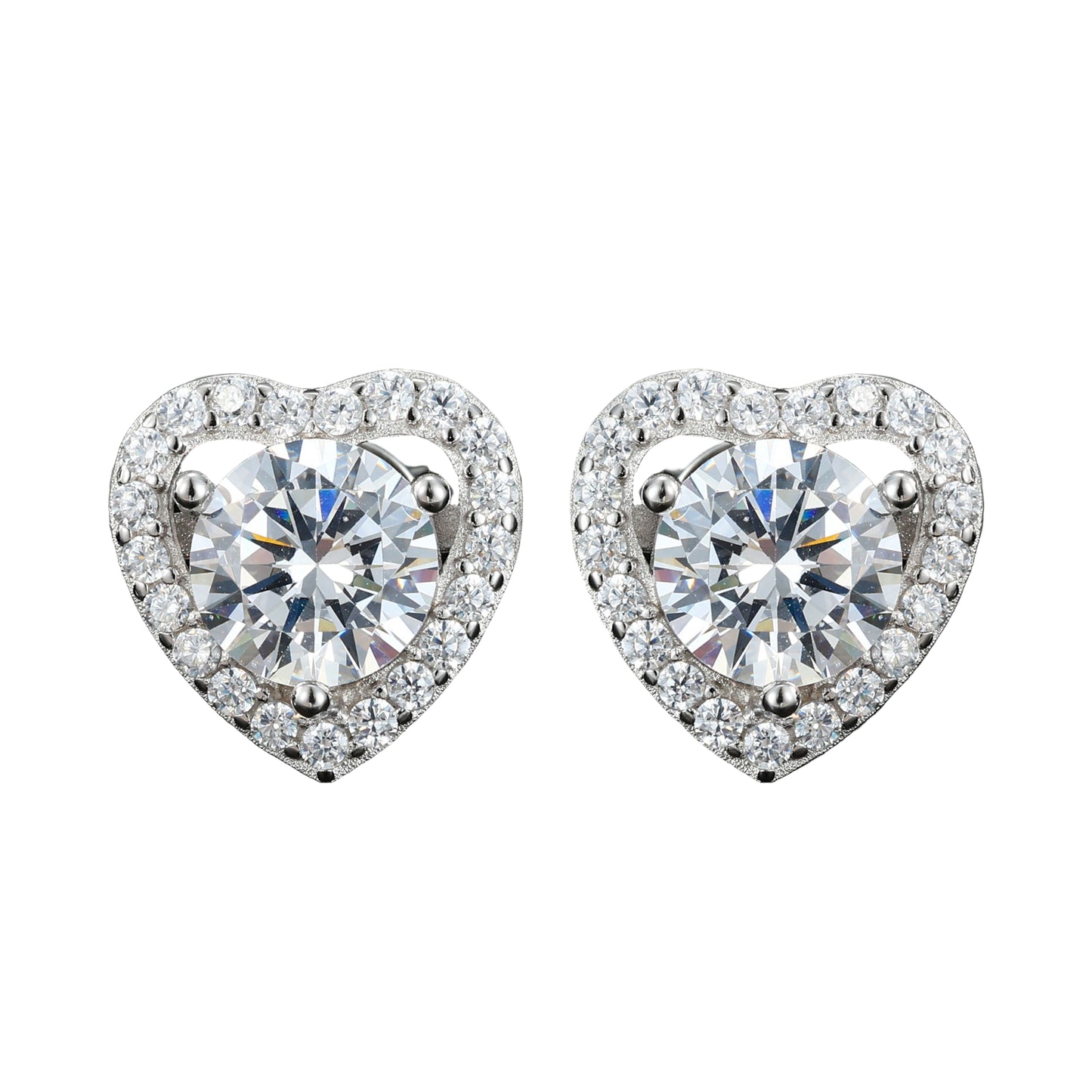 Moissanite Heart Earrings
