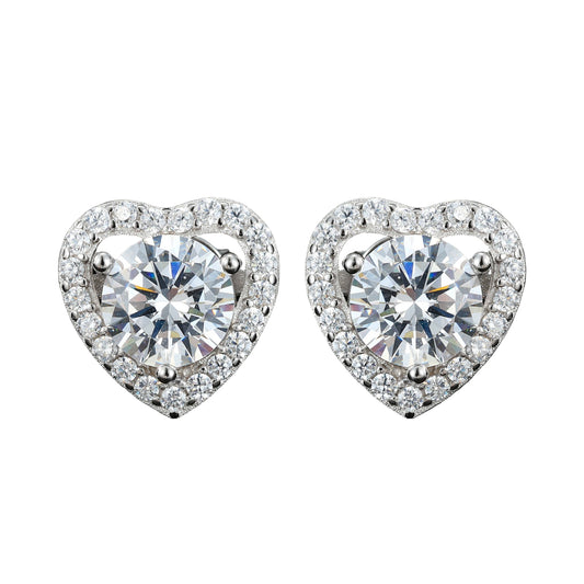 Moissanite Heart Earrings