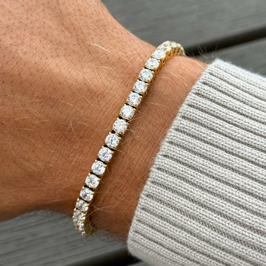2mm VVS Moissanite Tennis Bracelet Gold