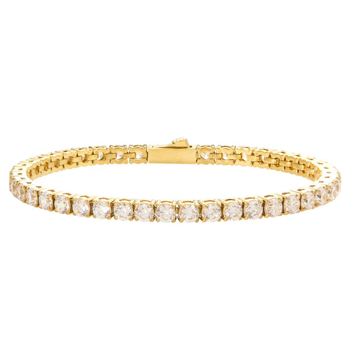 4mm VVS Moissanite Tennis Bracelet Gold