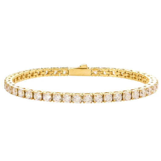 4mm VVS Moissanite Tennis Bracelet Gold