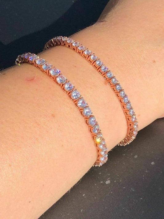 5mm VVS Moissanite Tennis Bracelet Rose Gold