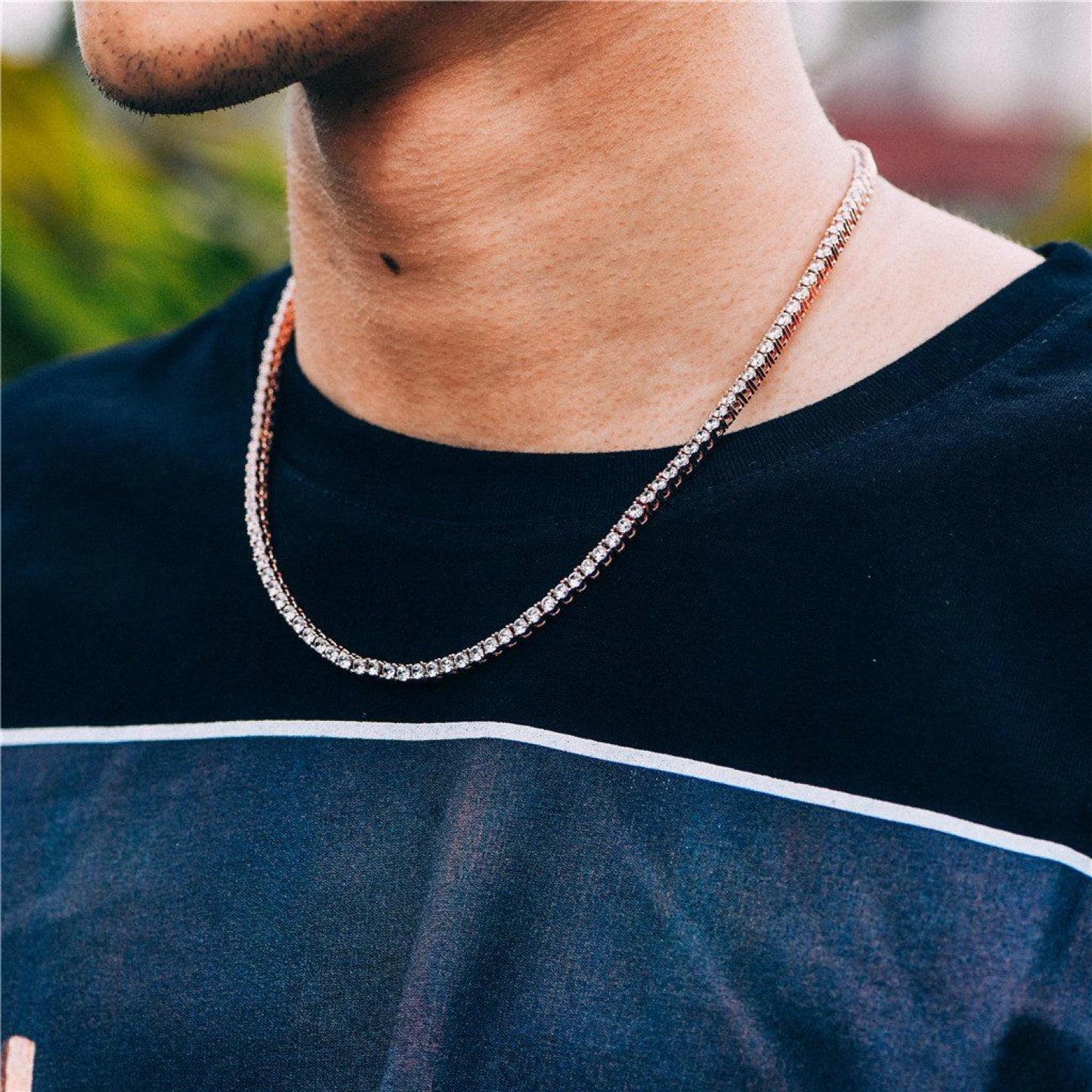 6mm VVS Moissanite Tennis Chain Rose Gold